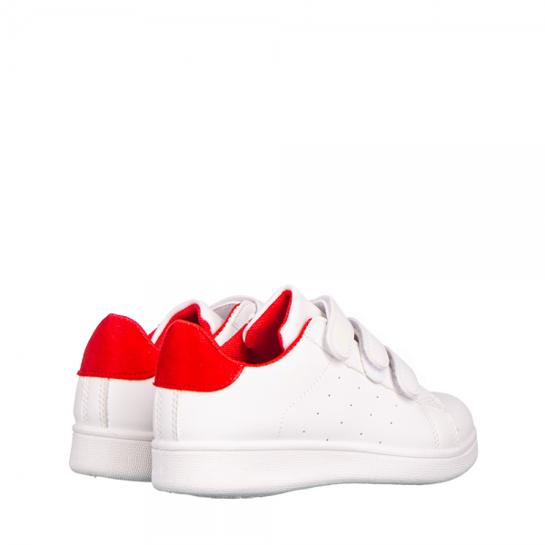 Детски спортни обувки Lamy бели с червено, 4 - Kalapod.bg